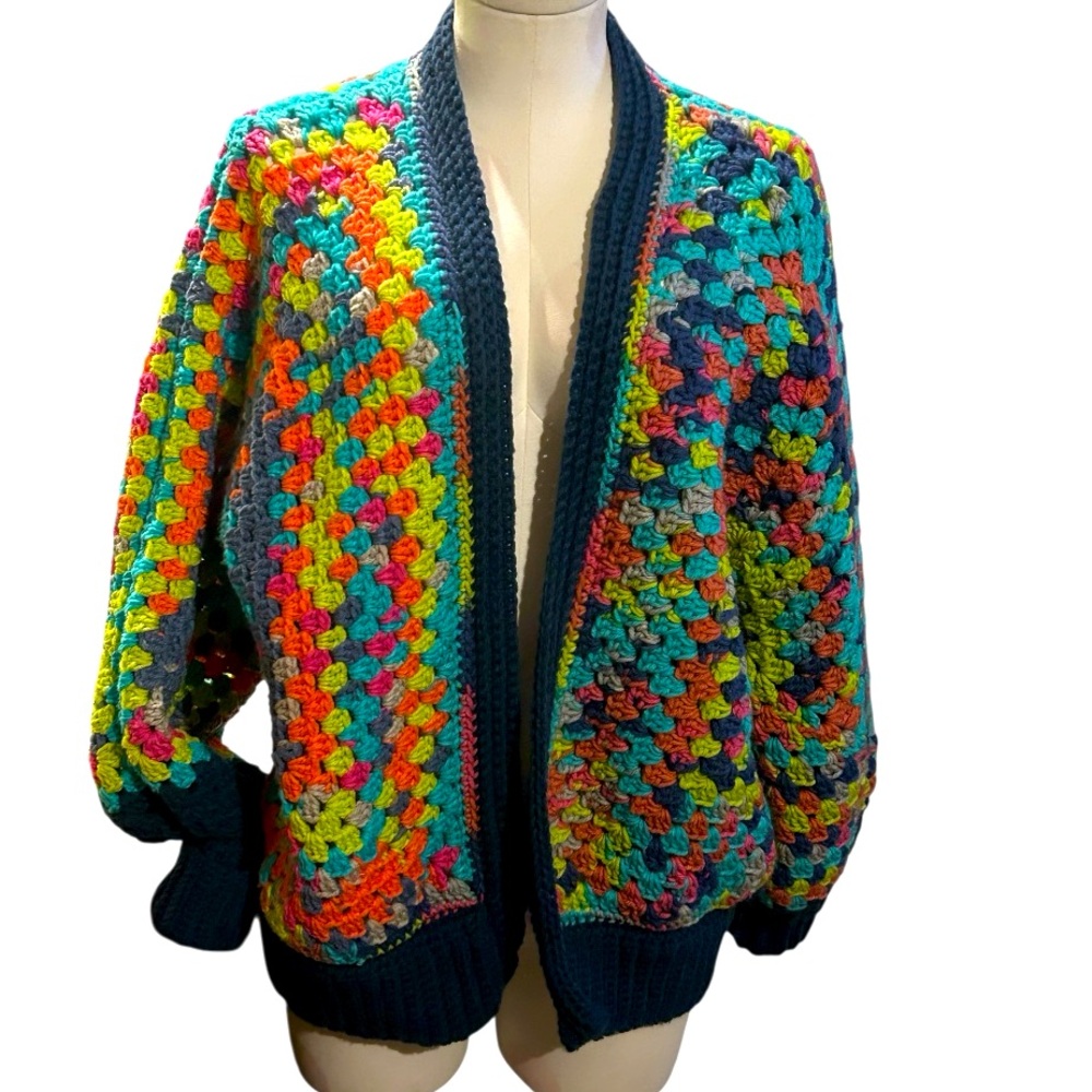 Colorful Crochet Cardigan-Artesian handcrafted - Picture 2 of 6